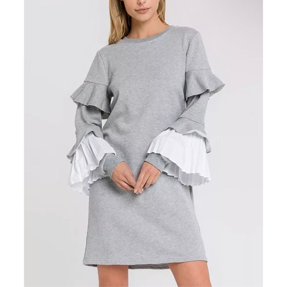 NWT English Factory Combo Pleat Sweater Dress Size Medium